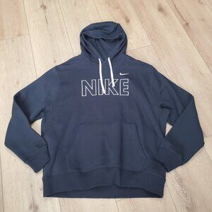 Nike Club Fleece Pullover Hoodie Mens Size XL Black Logo FQ6155-010